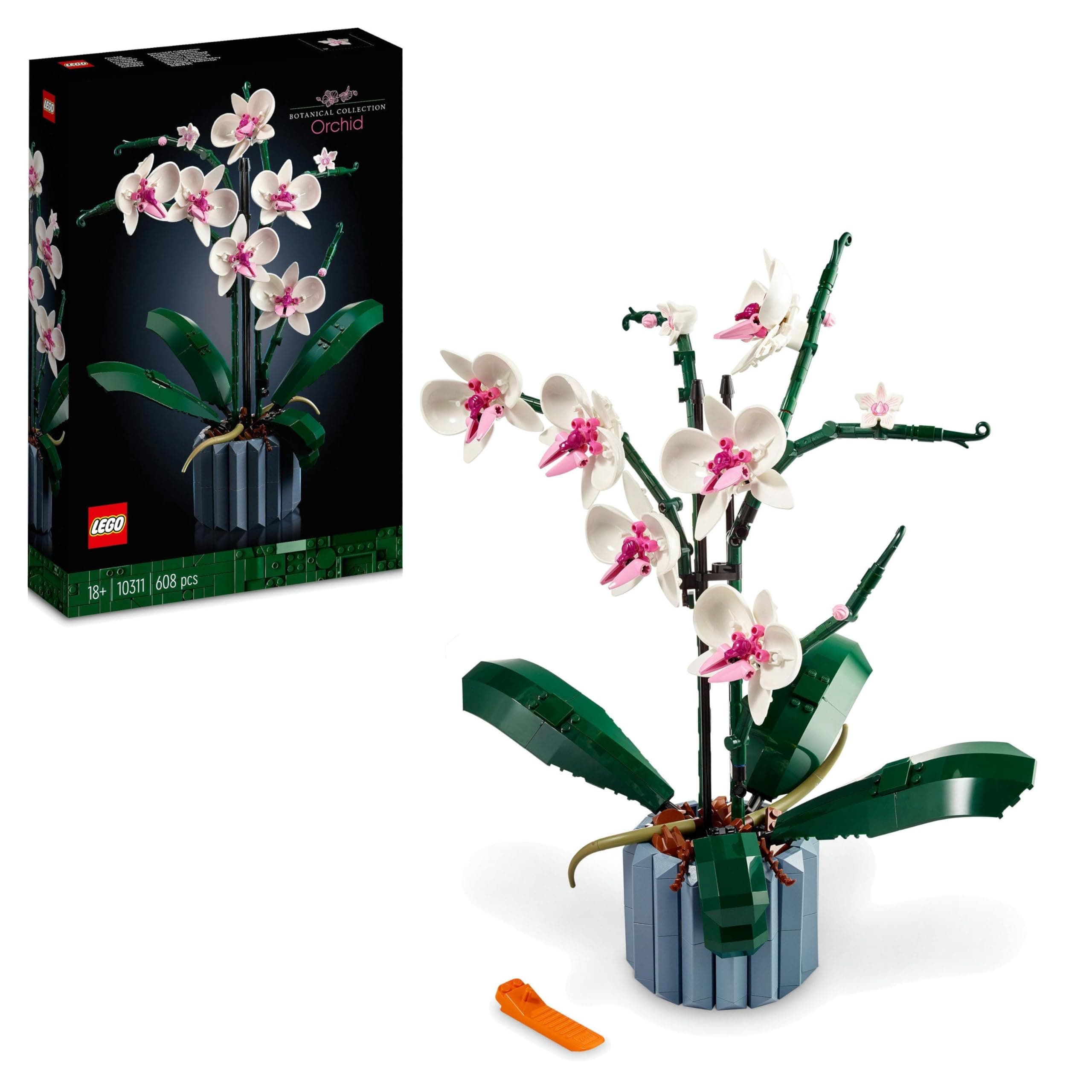 LEGO Botanicals Orchid - Artificial Plant Set for Adults - Gift for Mothers incl. Faux Flowers and a Buildable Vase - Home Office Decor - Botanical Collection - 10311