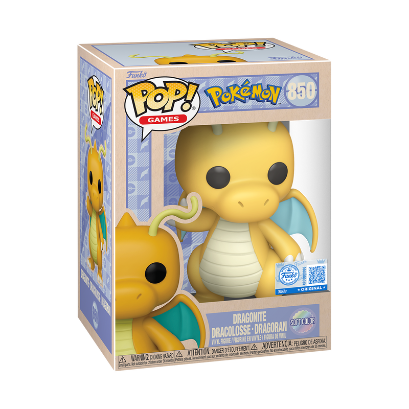 Funko Pop! Vinyl Games Pokémon Dragonite Soft Colour Vinyl Figure #850